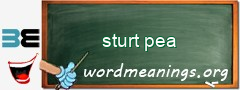 WordMeaning blackboard for sturt pea